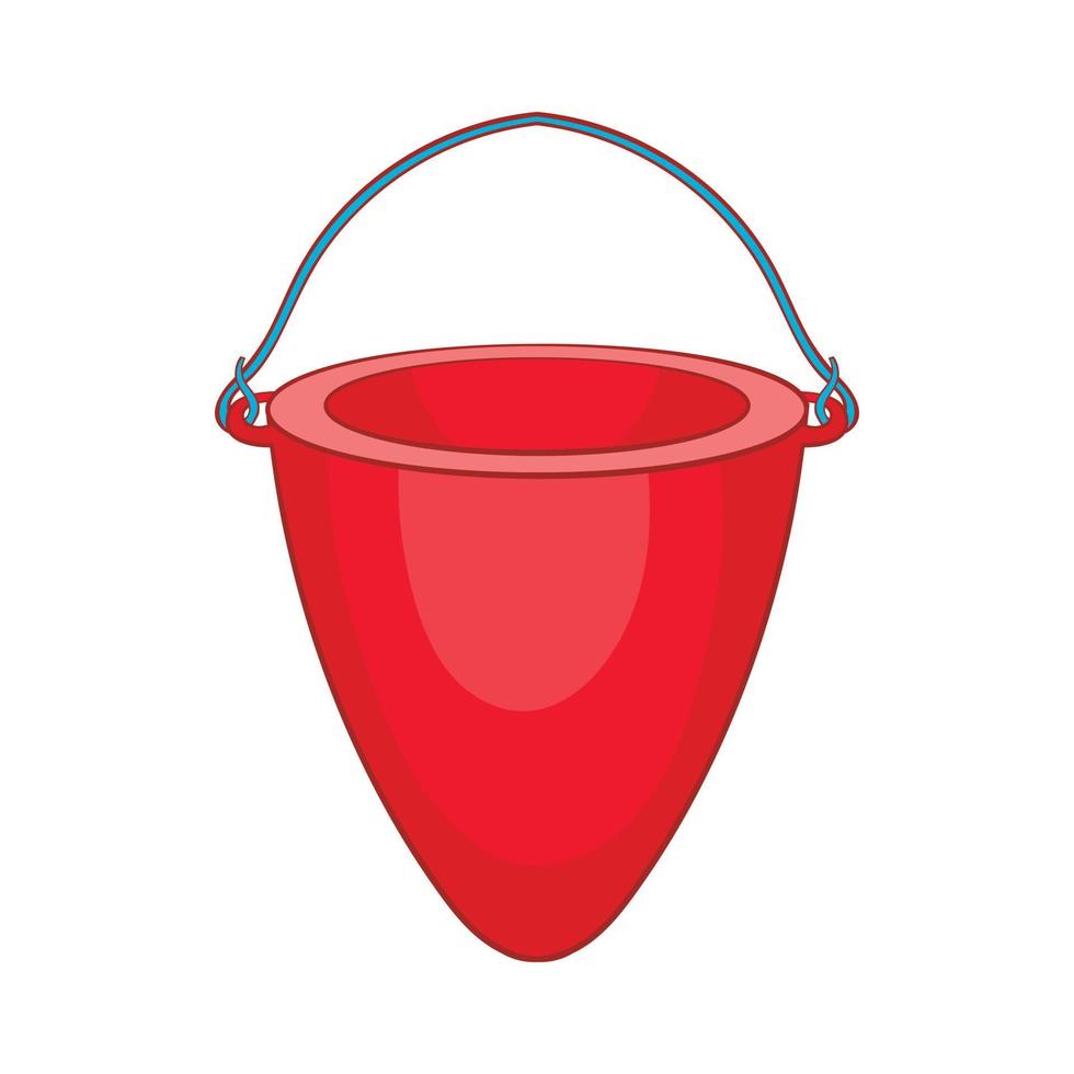 Fire bucket icon, cartoon style vector