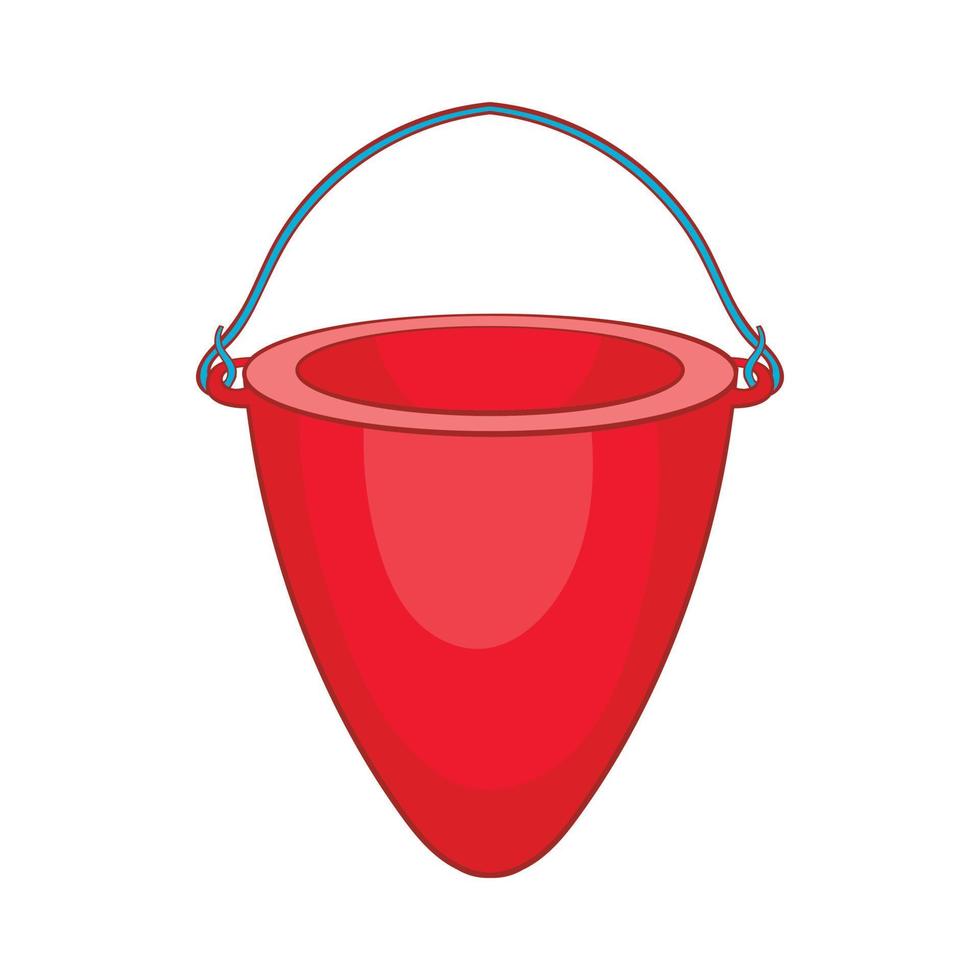 Fire bucket icon, cartoon style vector