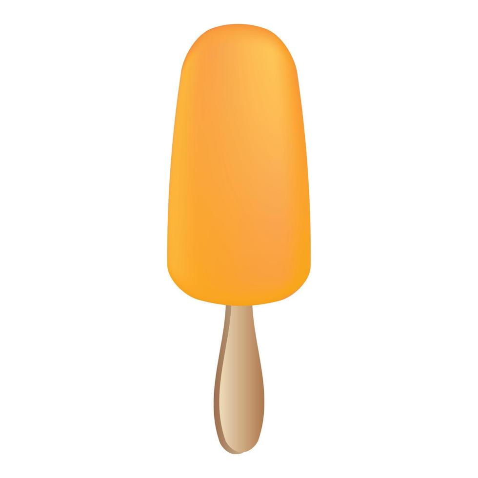 Orange popsicle icon, cartoon style vector