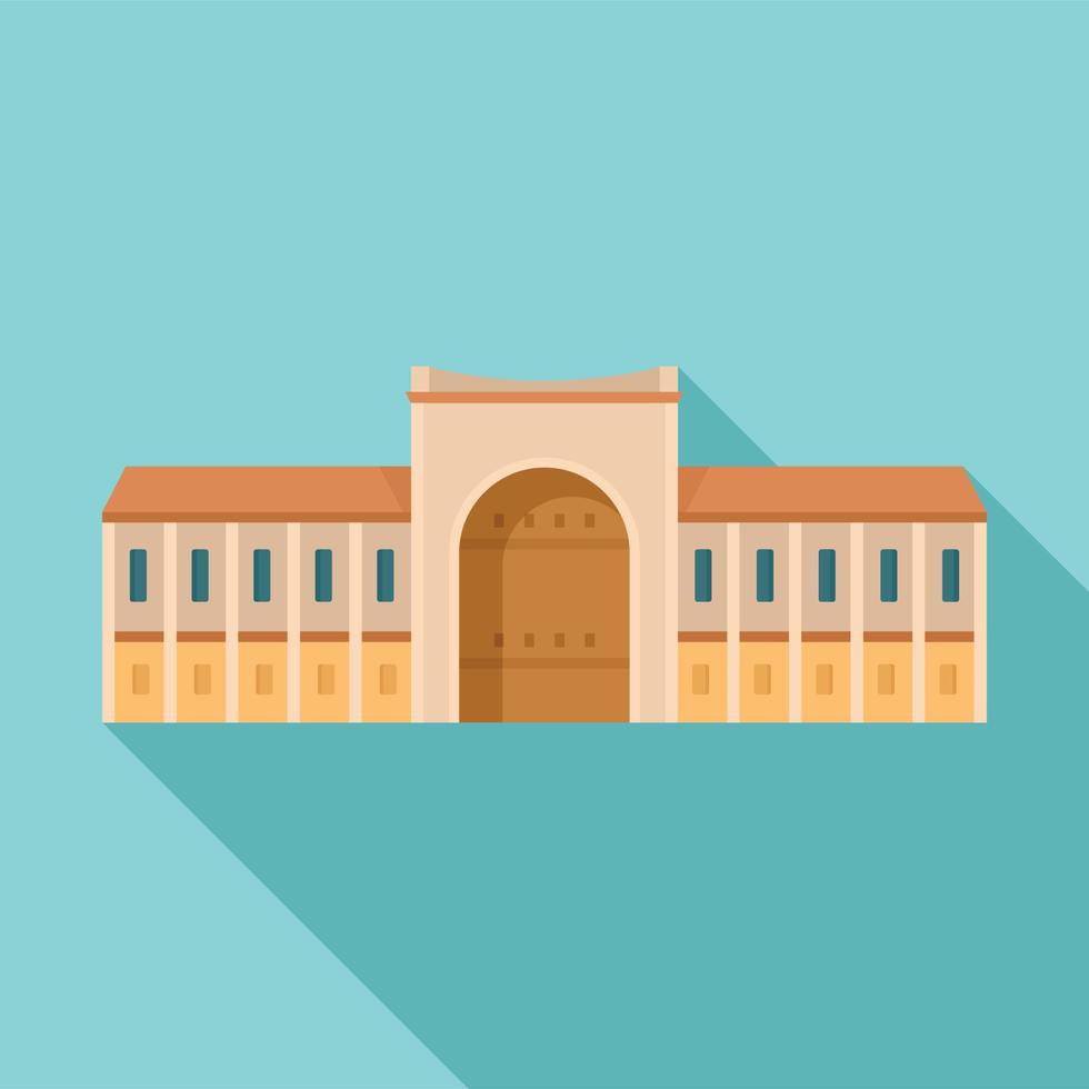 icono del edificio histórico de la ciudad de la puerta, estilo plano vector