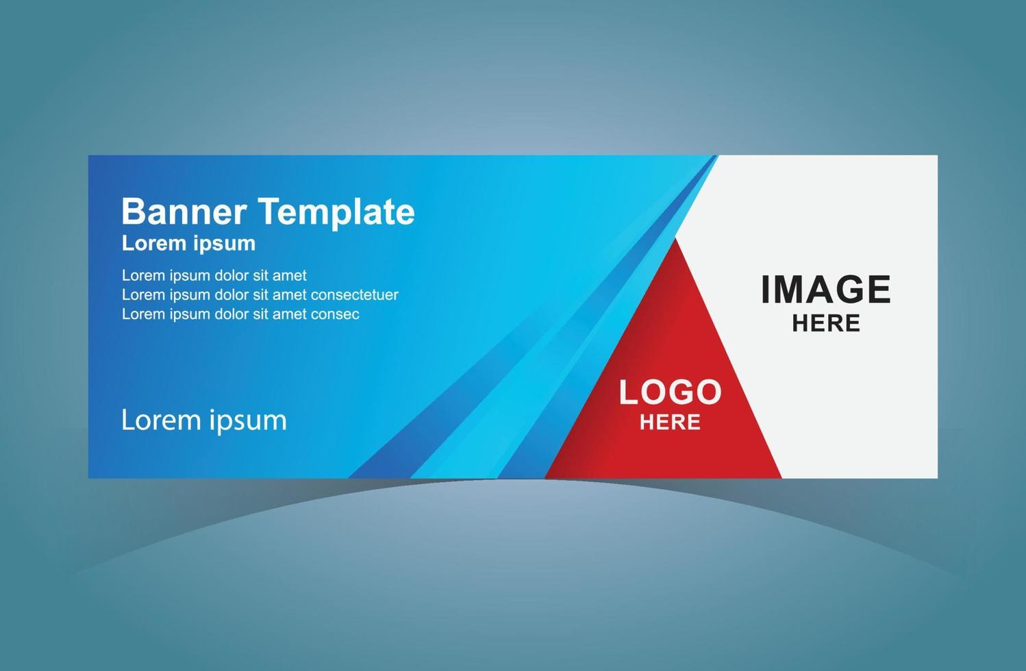 Web Banner Design Template For Corporate, Business.  Corporate Webinar Horizontal Banner Template Design. Modern Banner Design With Red and Blue Background. Usable For Banner, Cover, and Header. vector