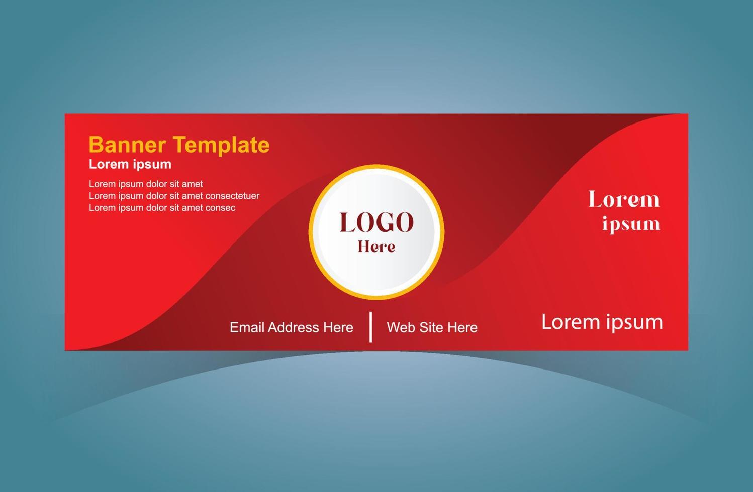 Corporate Web Banner Design Template.  Corporate Webinar Horizontal Banner Template Design. Modern Banner Design With Red Background Curve Shape. Usable For Banner, Cover, and Header. vector