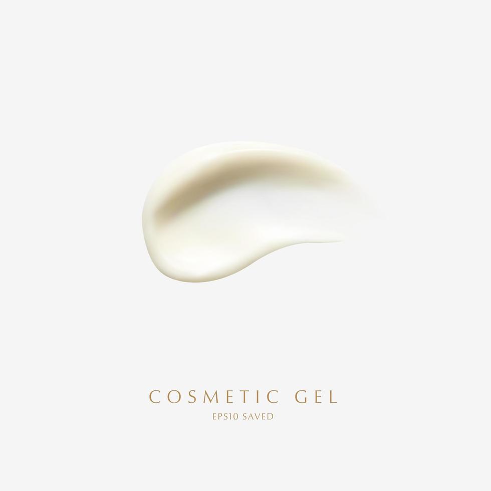 cosmetic cream smear,touch isolated on white background. vector
