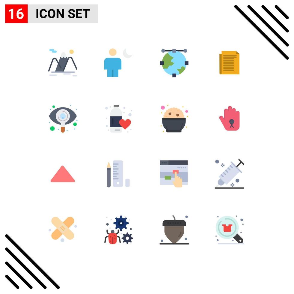 16 Universal Flat Colors Set for Web and Mobile Applications report document moon line development Editable Pack of Creative Vector Design Elements