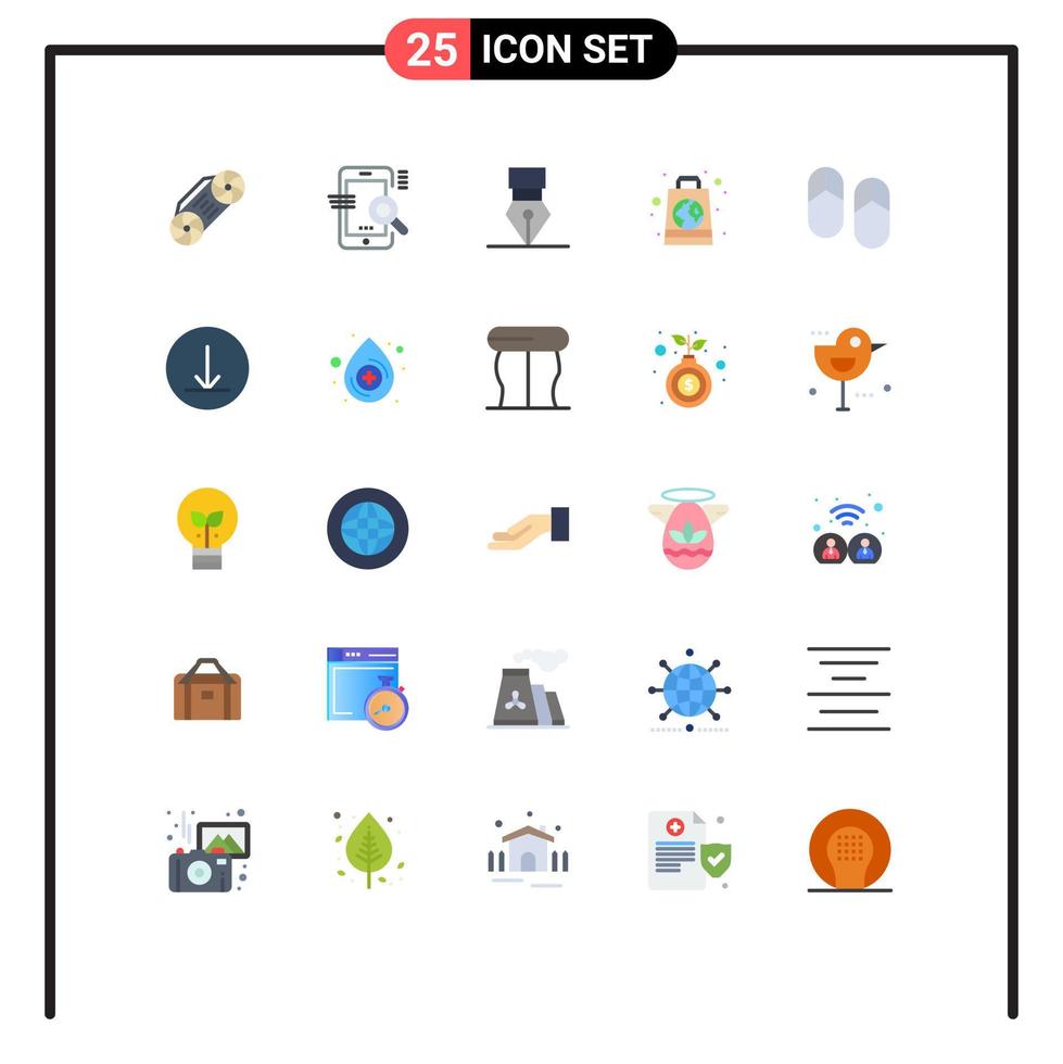 paquete de iconos vectoriales de stock de 25 signos y símbolos de línea para el logro de compras navideñas elementos de diseño vectorial editables de bolsas recicladas vector