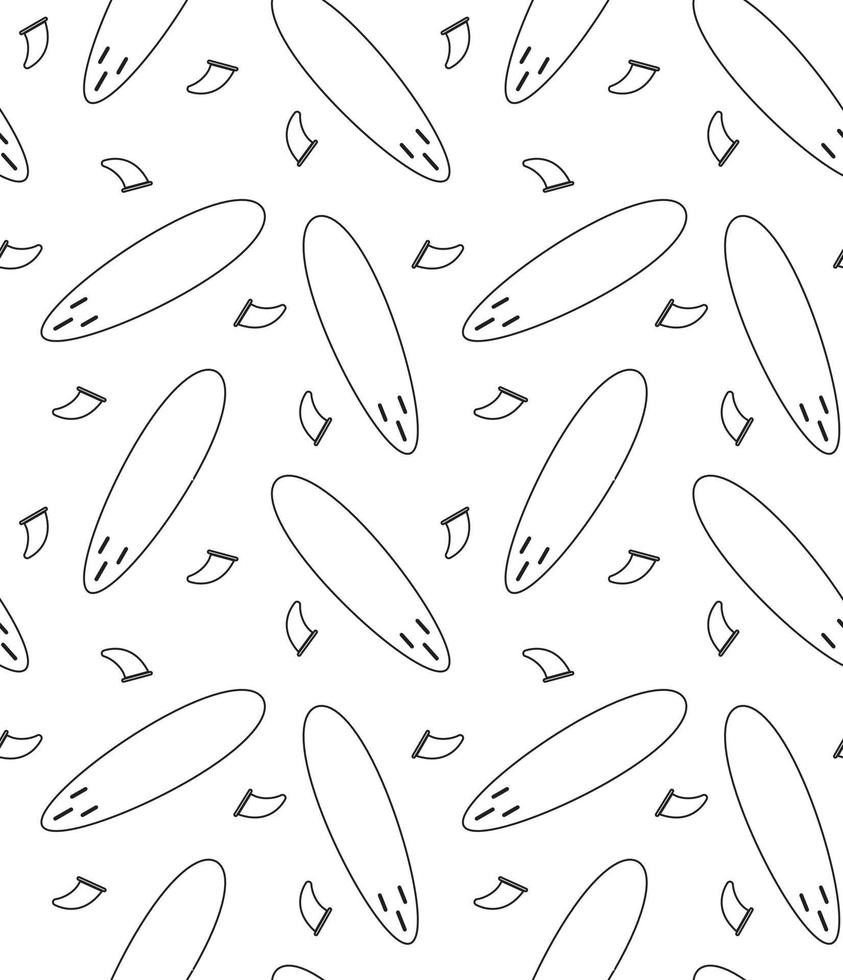 Vector seamless pattern of surf board