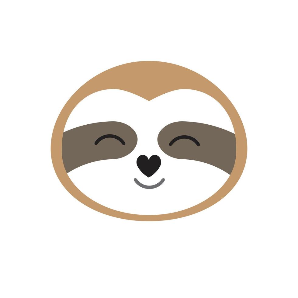 Vector cartoon sloth face