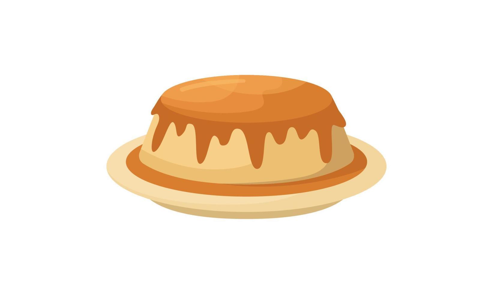 ilustración vectorial de un plato sudamericano - flan. cocina para año nuevo y navidad. estilo plano vector