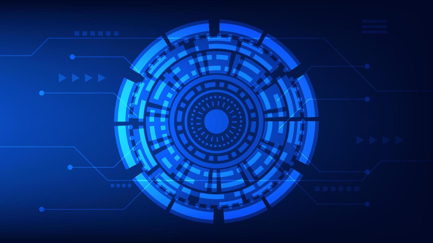 futuristic innovation technology background concept. virtual glowing blue light Hi tech HUD screen vector