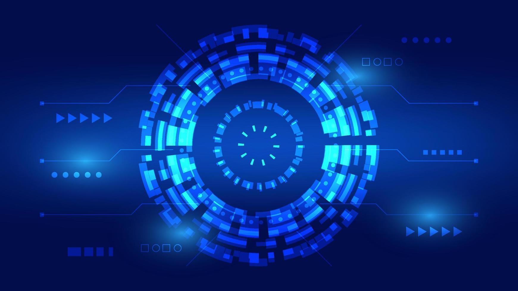 futuristic innovation technology background concept. virtual glowing blue light Hi tech HUD screen display vector