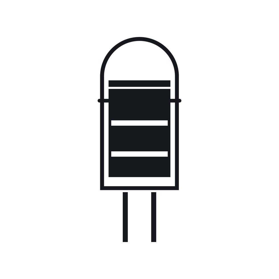 Trash can icon, simple style vector