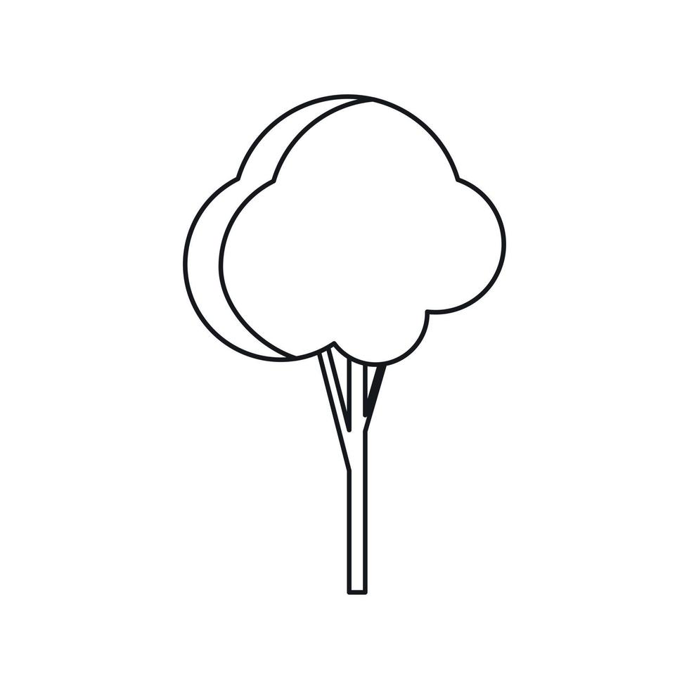 Fluffy tree icon, outline style vector