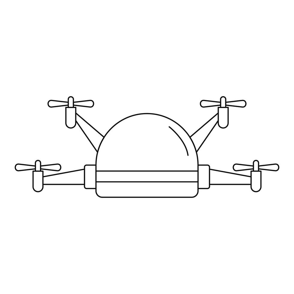 icono de dron pequeño, estilo de esquema vector