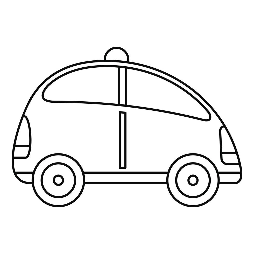 icono de coche autónomo de la ciudad, estilo de contorno vector