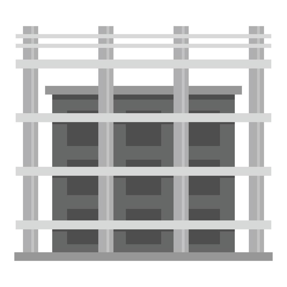 Building exterior icon, flat style vector