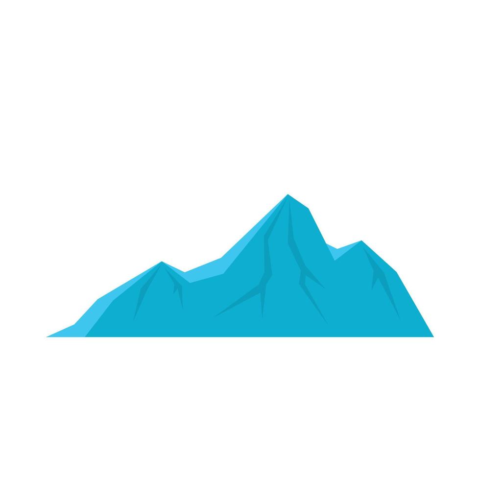 Tall mountain icon, flat style. vector