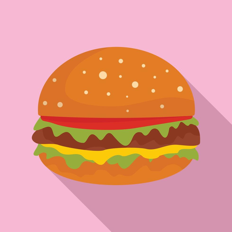 Burger icon, flat style vector