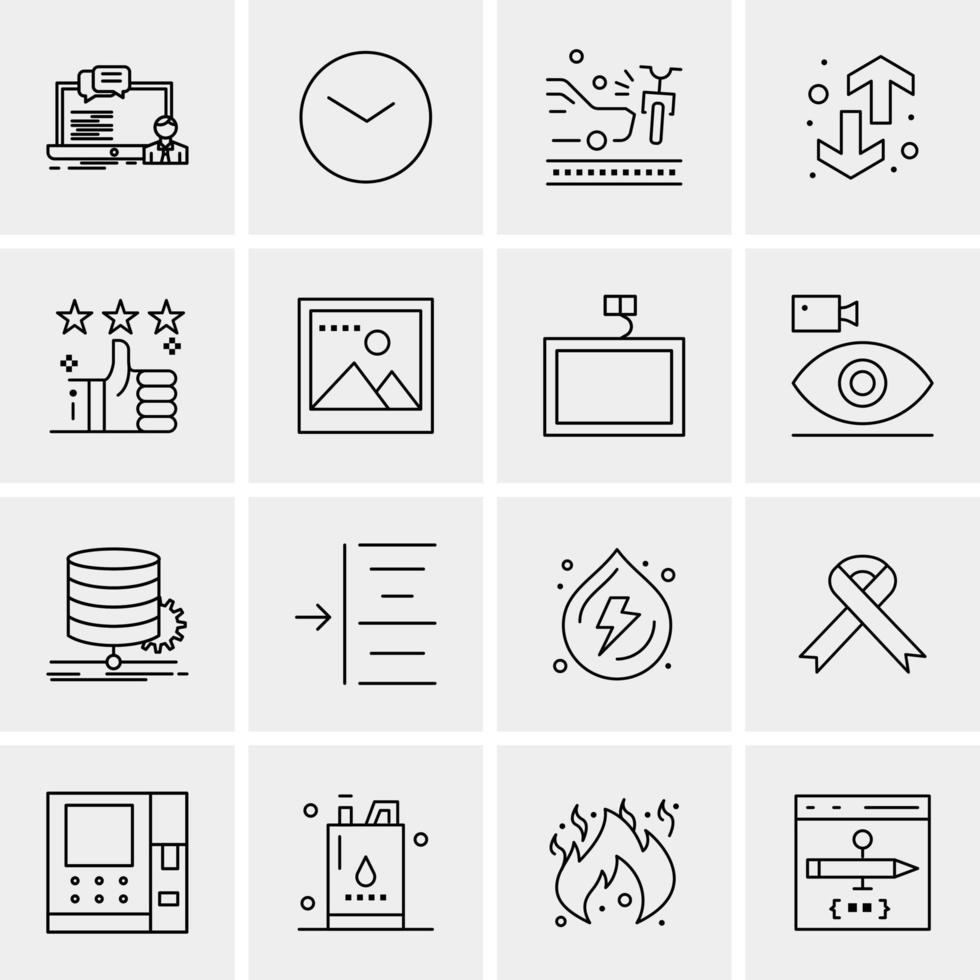 16 iconos de negocios universales vector ilustración de icono creativo para usar en proyectos relacionados con la web y dispositivos móviles