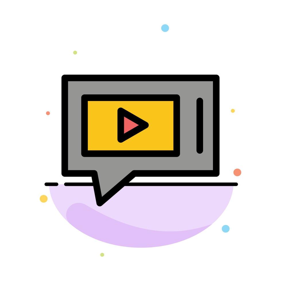 Chat Live Video Service Abstract Flat Color Icon Template vector