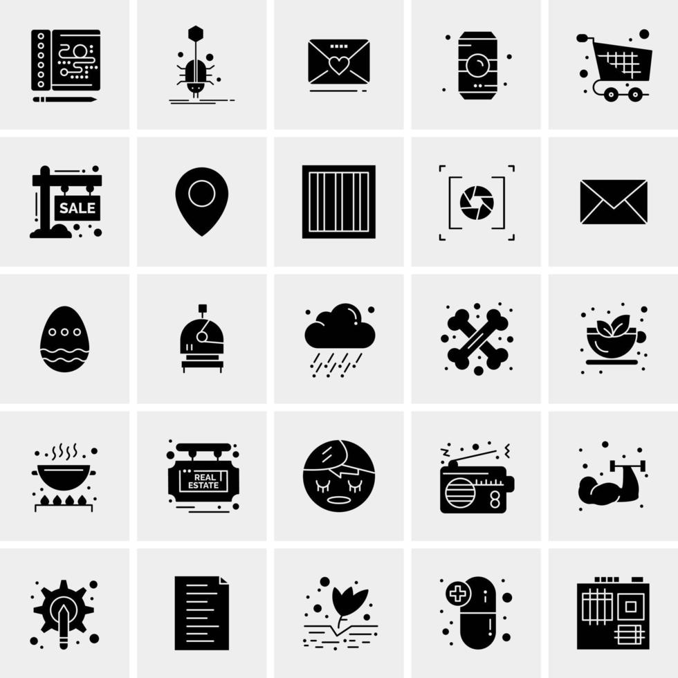 25 iconos de negocios universales vector ilustración de icono creativo para usar en proyectos relacionados con la web y dispositivos móviles