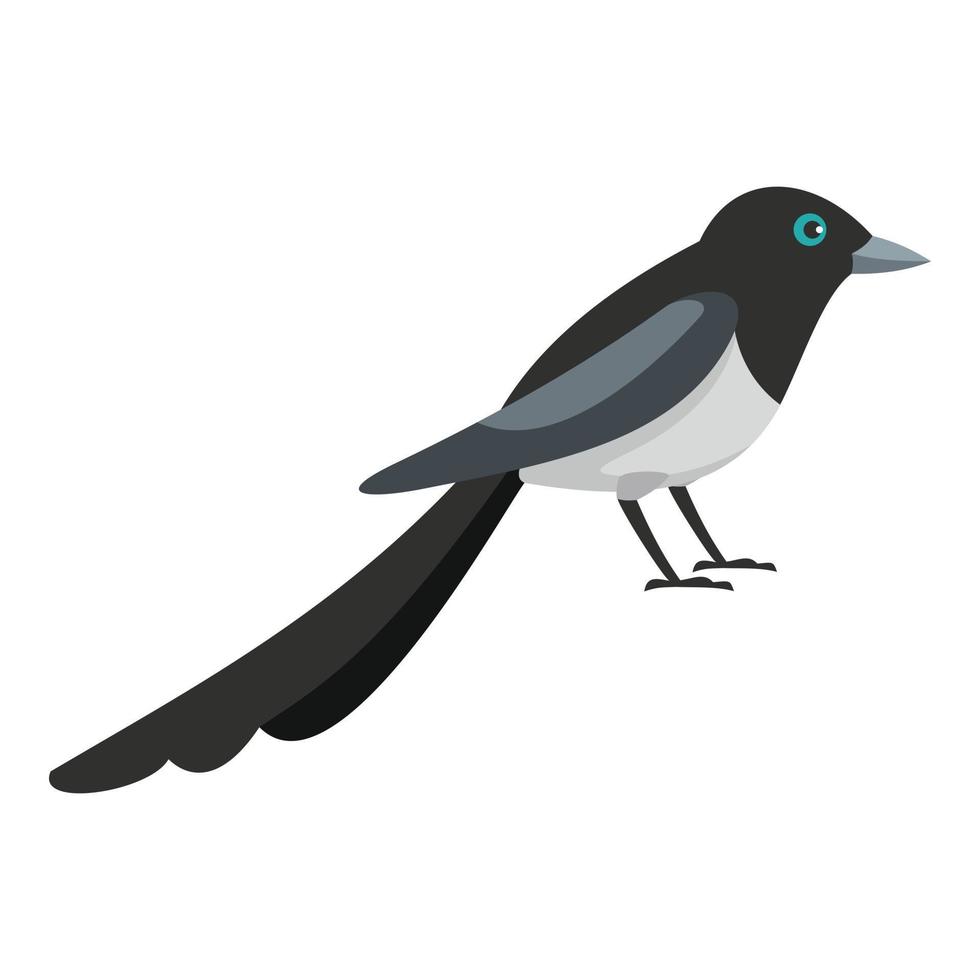 Small magpie icon, flat style vector