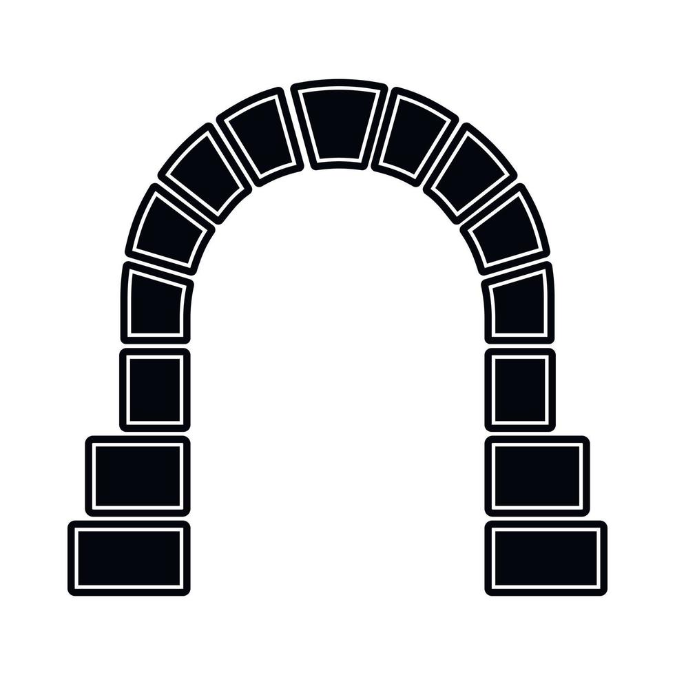 Entrance to railway tunnel icon, simple style vector