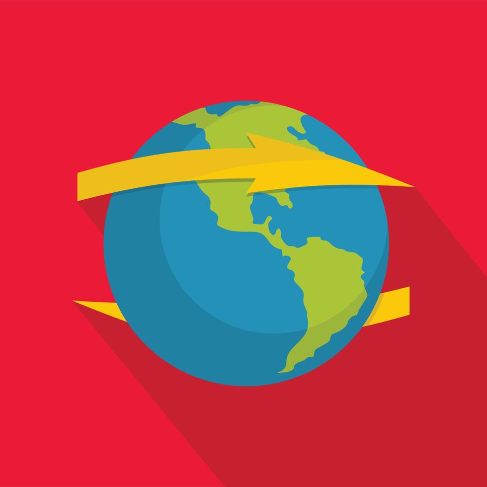 Wind on earth icon, flat style. vector