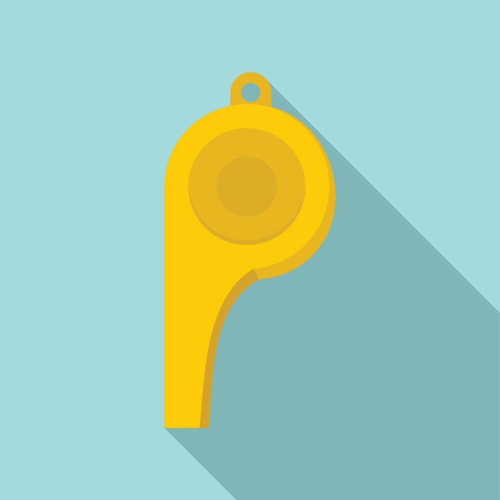 Whistle referee icon, flat style vector