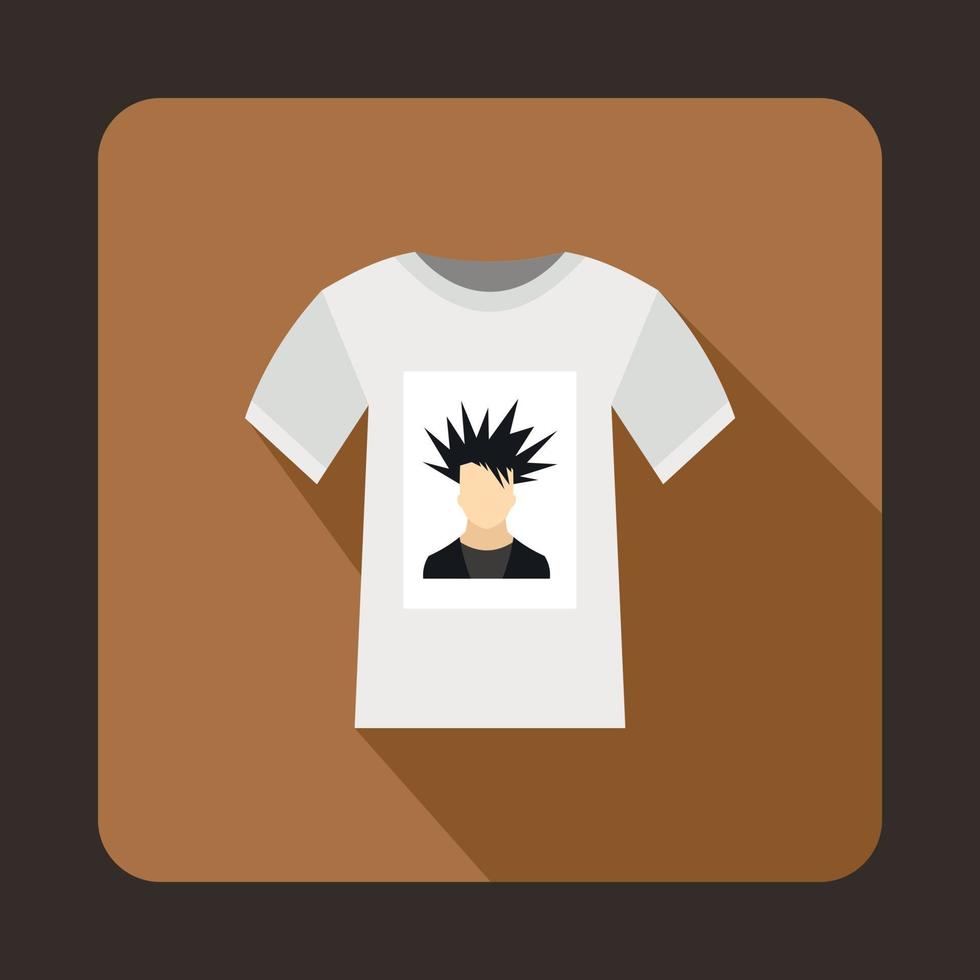 White shirt with print of man portrait icon vector
