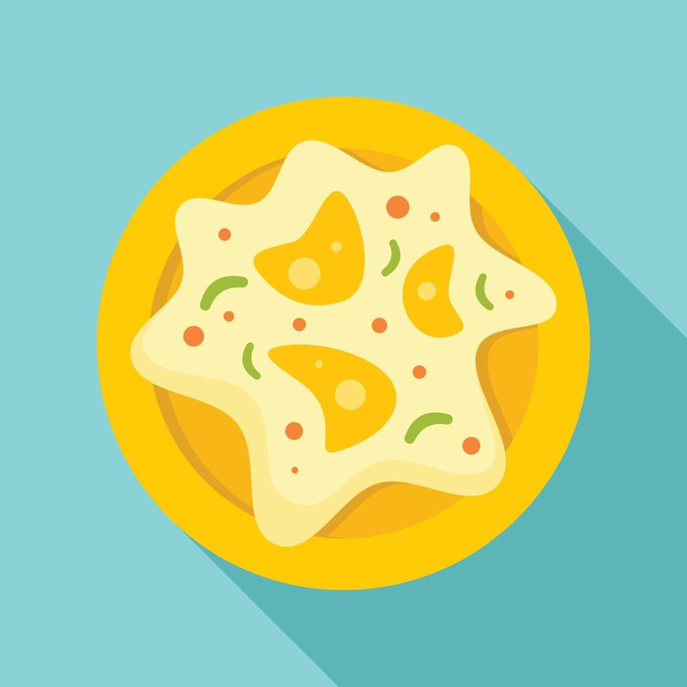 Mexican fried egg icon, flat style vector