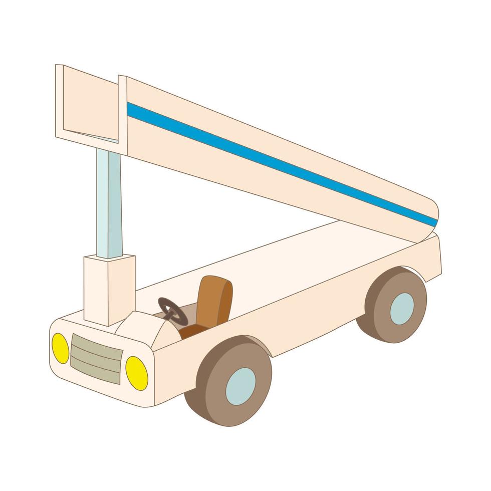 Gangway of the plane icon, cartoon style vector