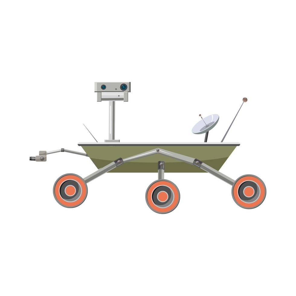 icono del rover de exploración de Marte, estilo de dibujos animados vector