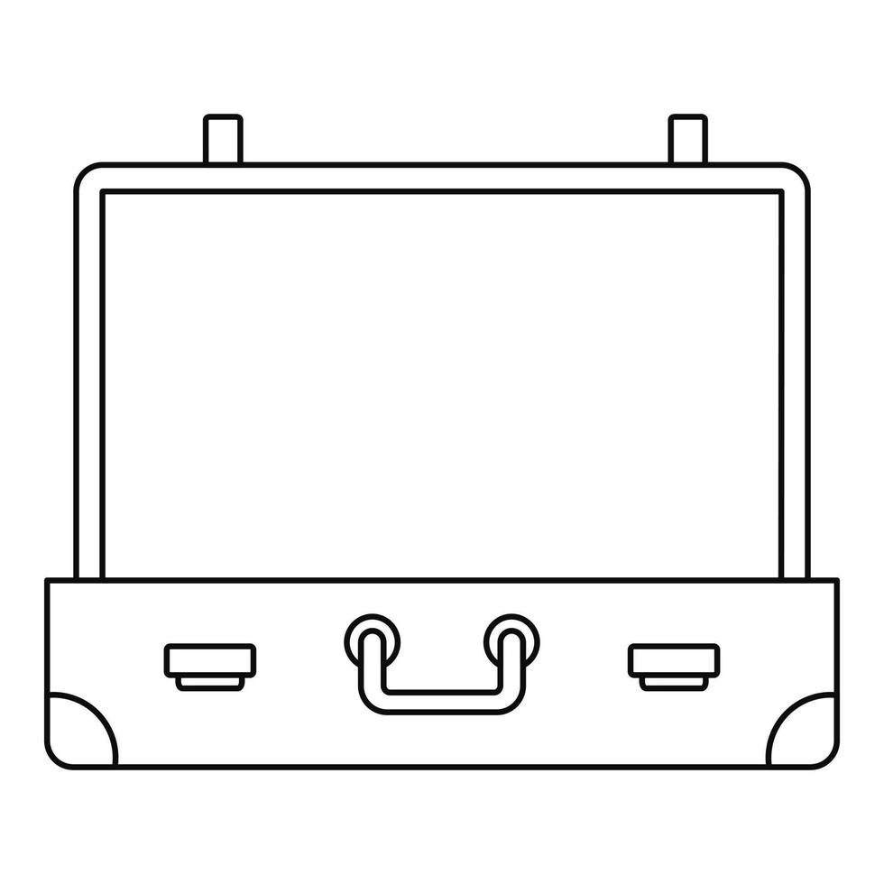 icono de maleta vintage, estilo de esquema vector