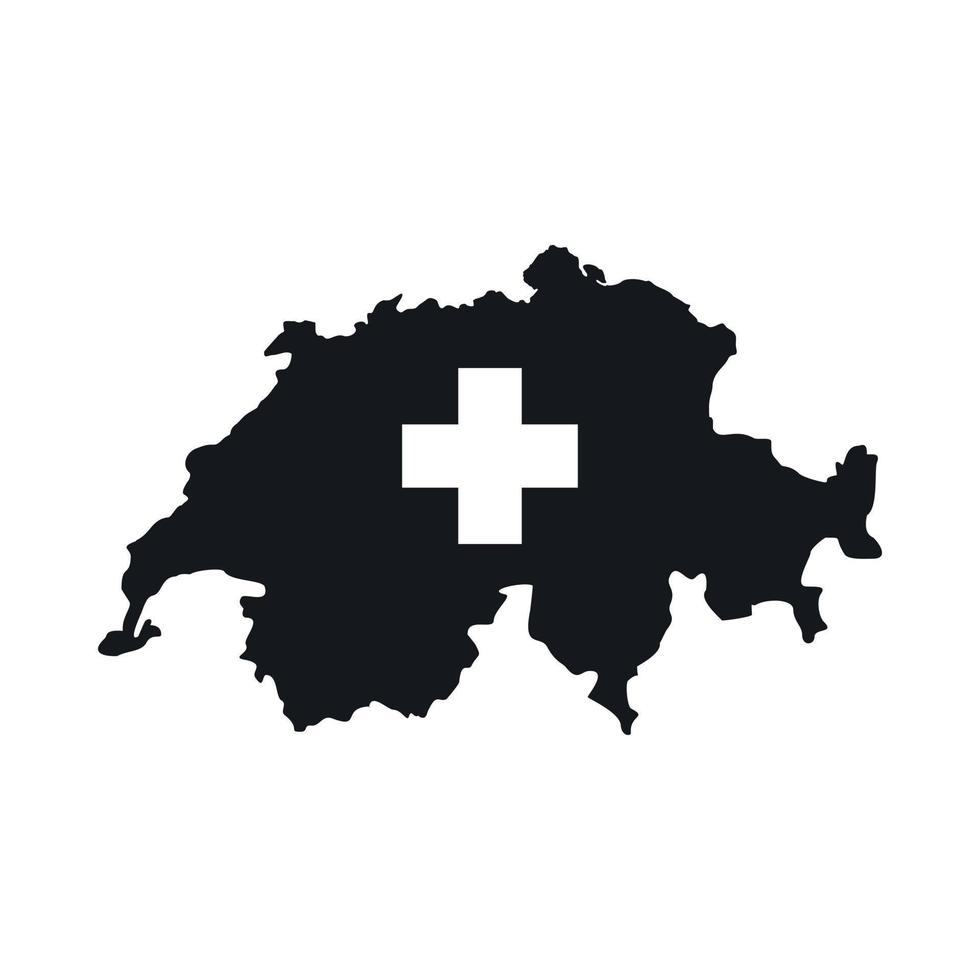 icono de mapa de suiza, estilo simple vector