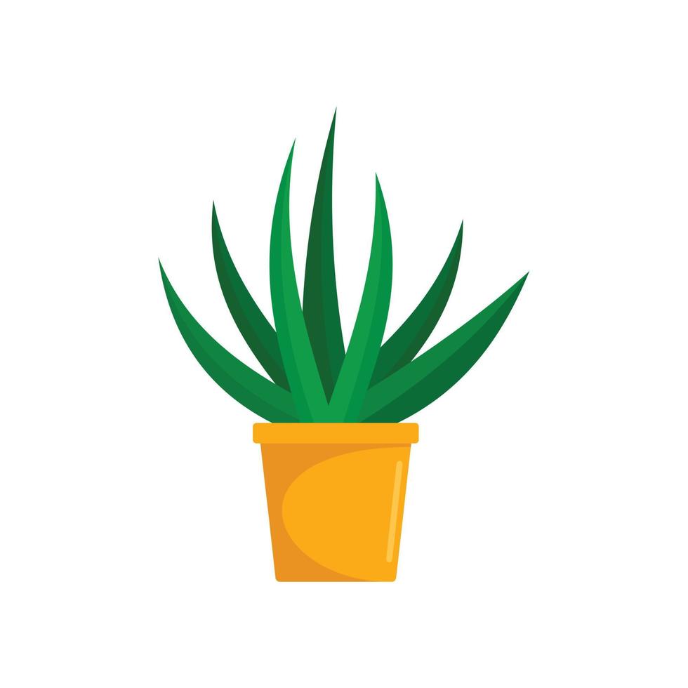 Aloe indoor plant icon, flat style vector