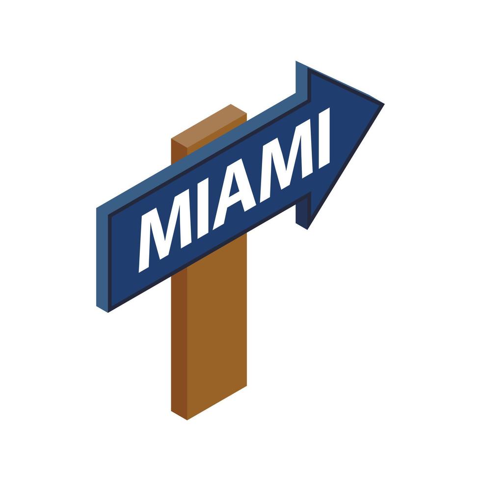 Sign arrow Miami icon, isometric 3d style vector