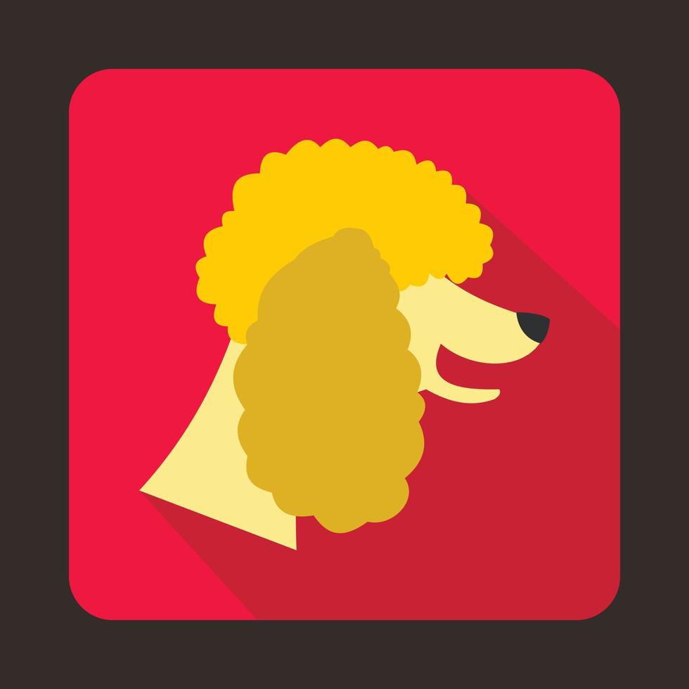 icono de perro caniche, estilo plano vector