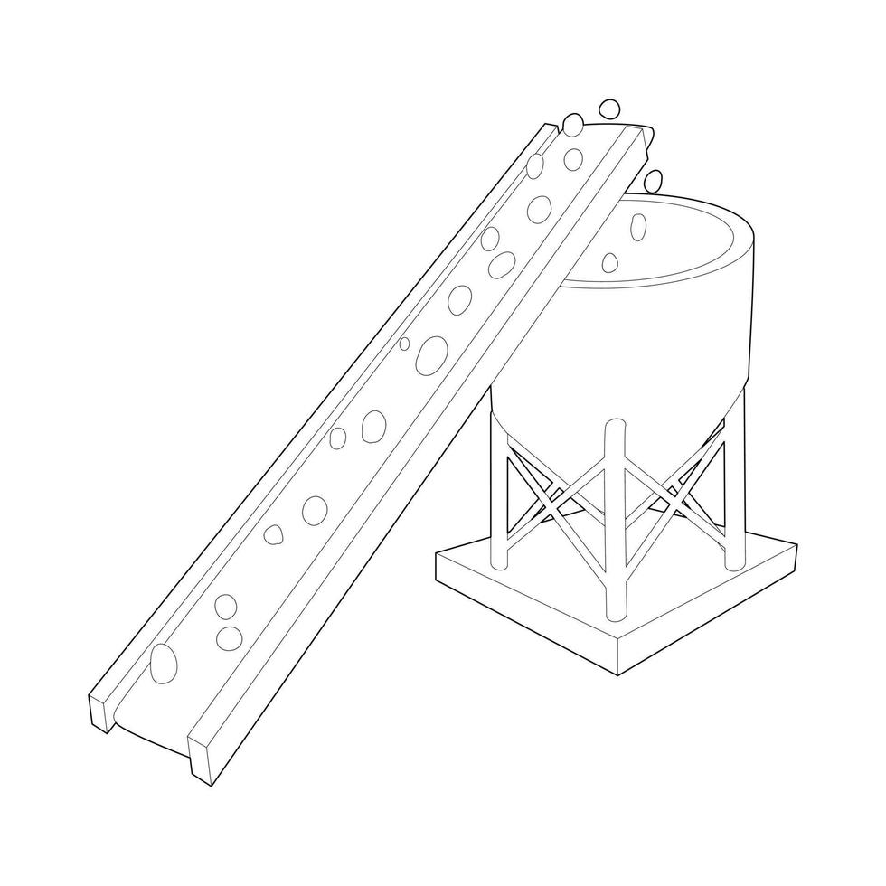 Conveyor for loading of chemical raw materials vector