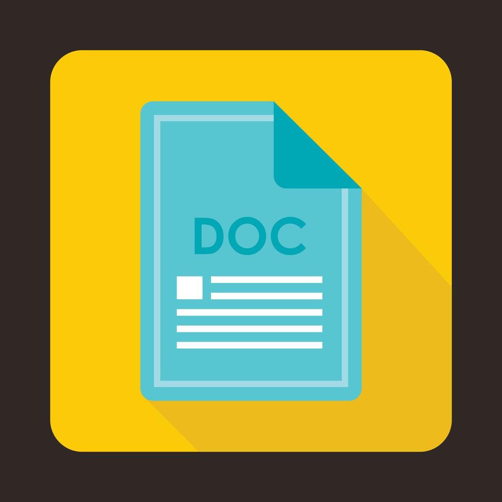 File DOC icon, flat style vector