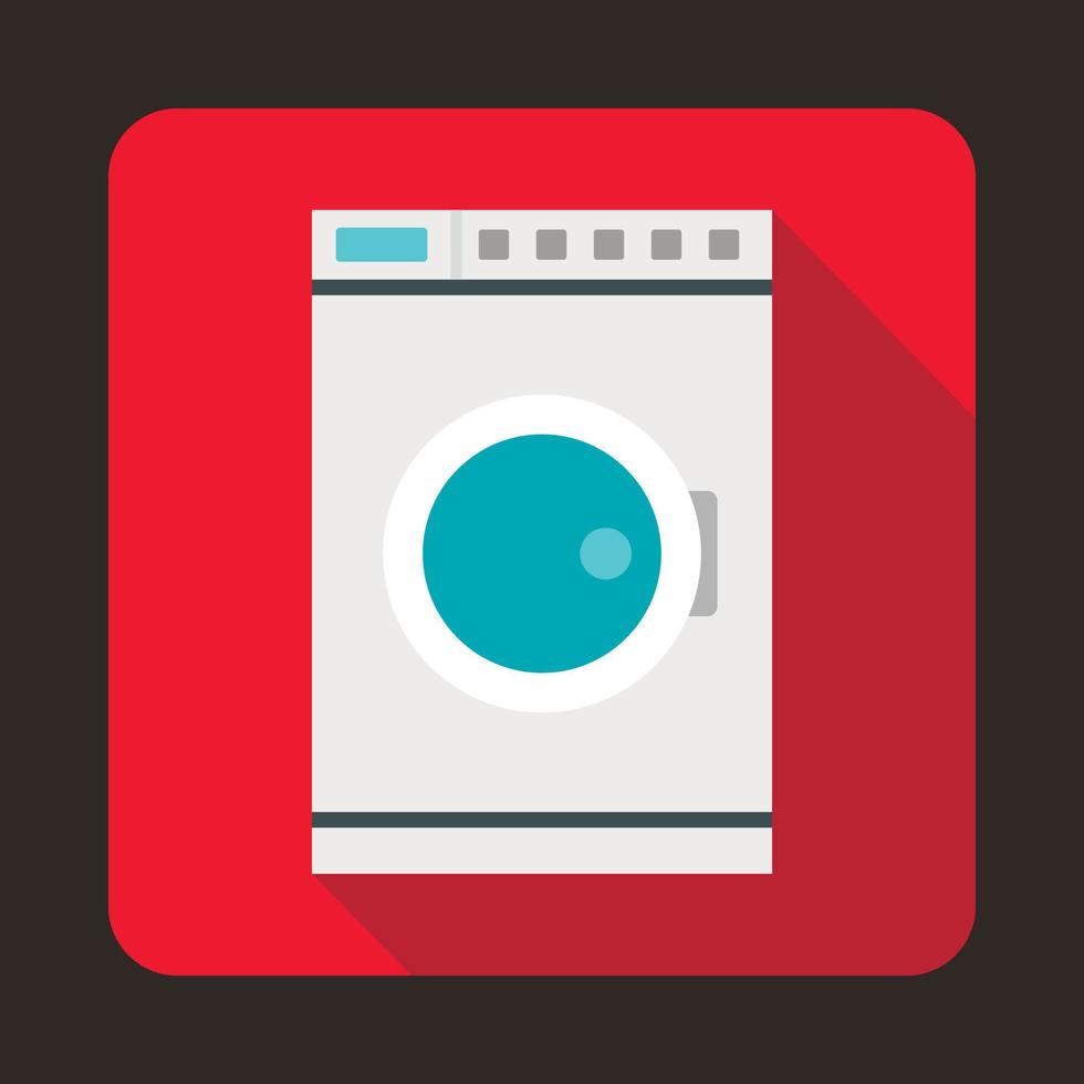 Washing machine icon, flat style vector