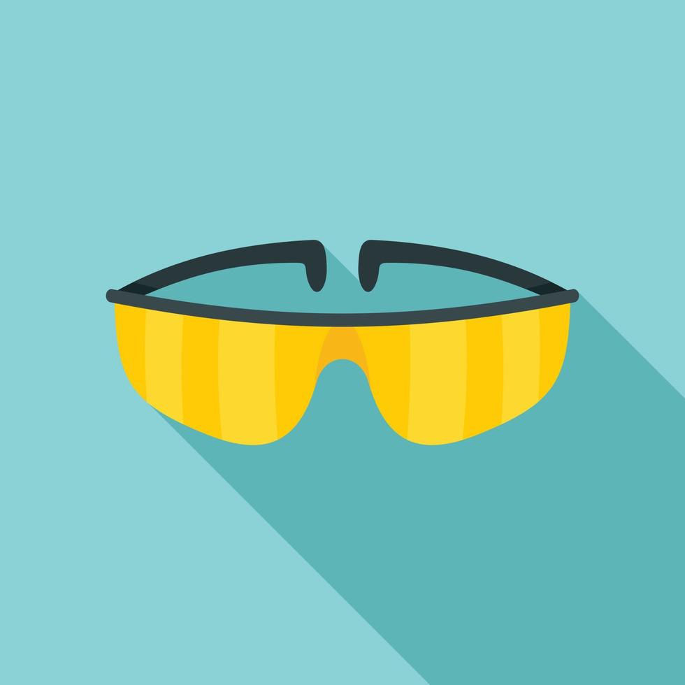 icono de gafas de protección química, estilo plano vector