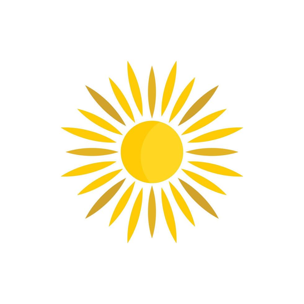 icono de sol en estilo plano vector