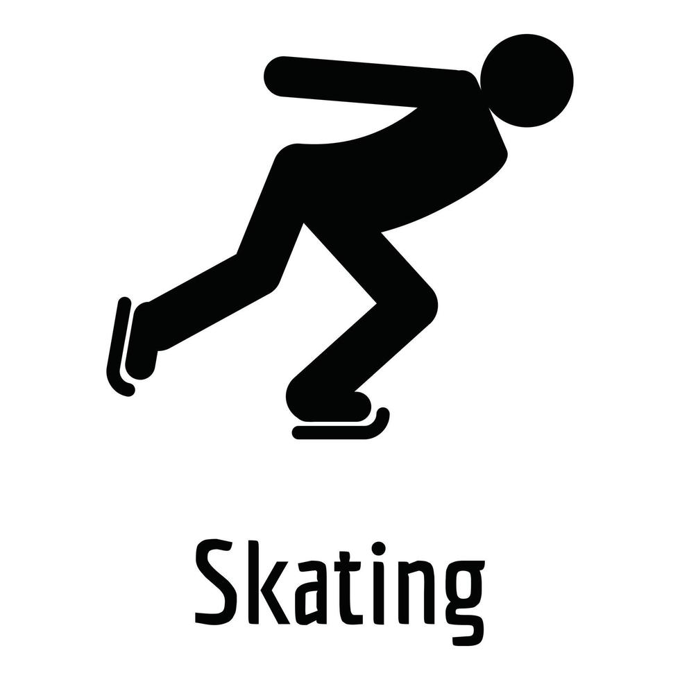 icono de patinaje, estilo simple. vector