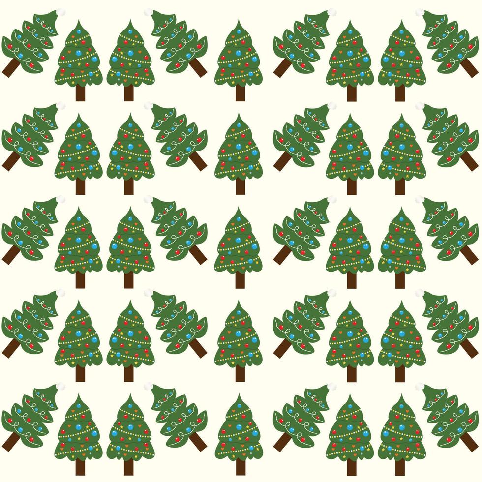 Christmas tree seamless pattern vector