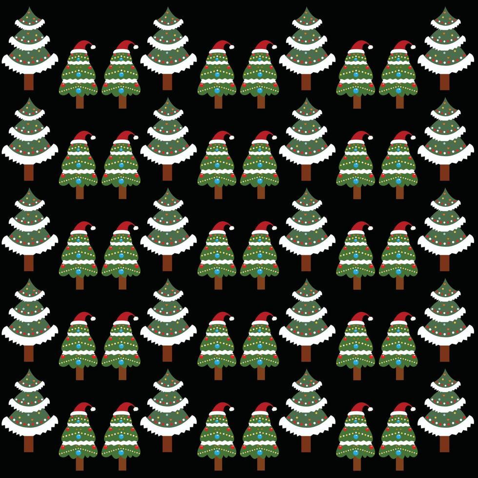Christmas tree seamless pattern vector