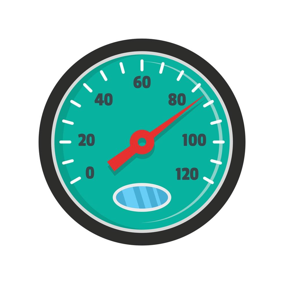 icono de velocímetro automático, estilo plano vector