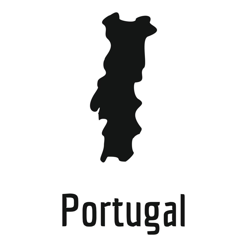 mapa de portugal en vector negro simple