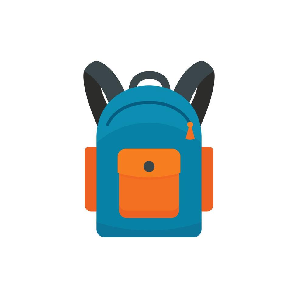 Backpack icon, flat style vector