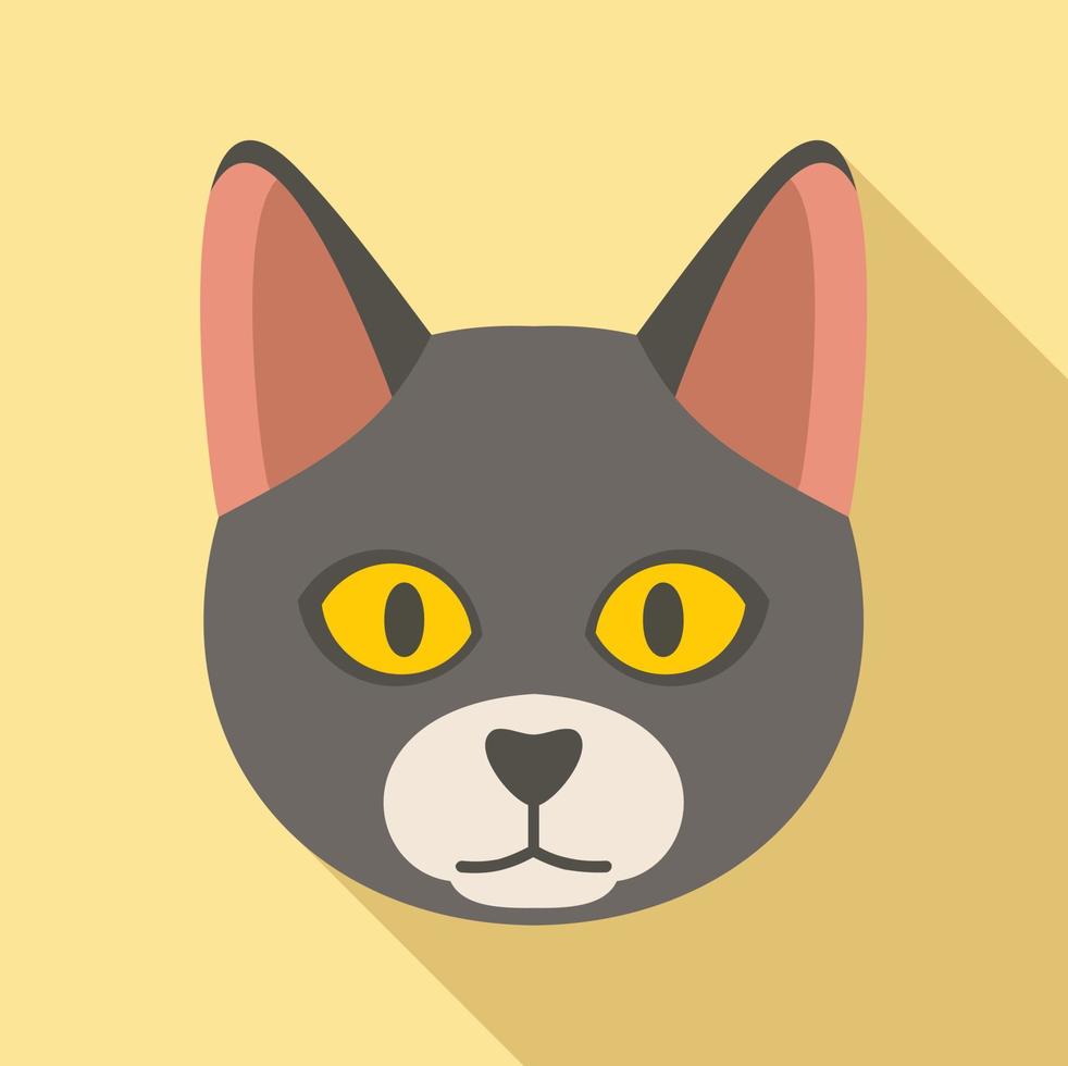 icono de cabeza de gato, estilo plano vector