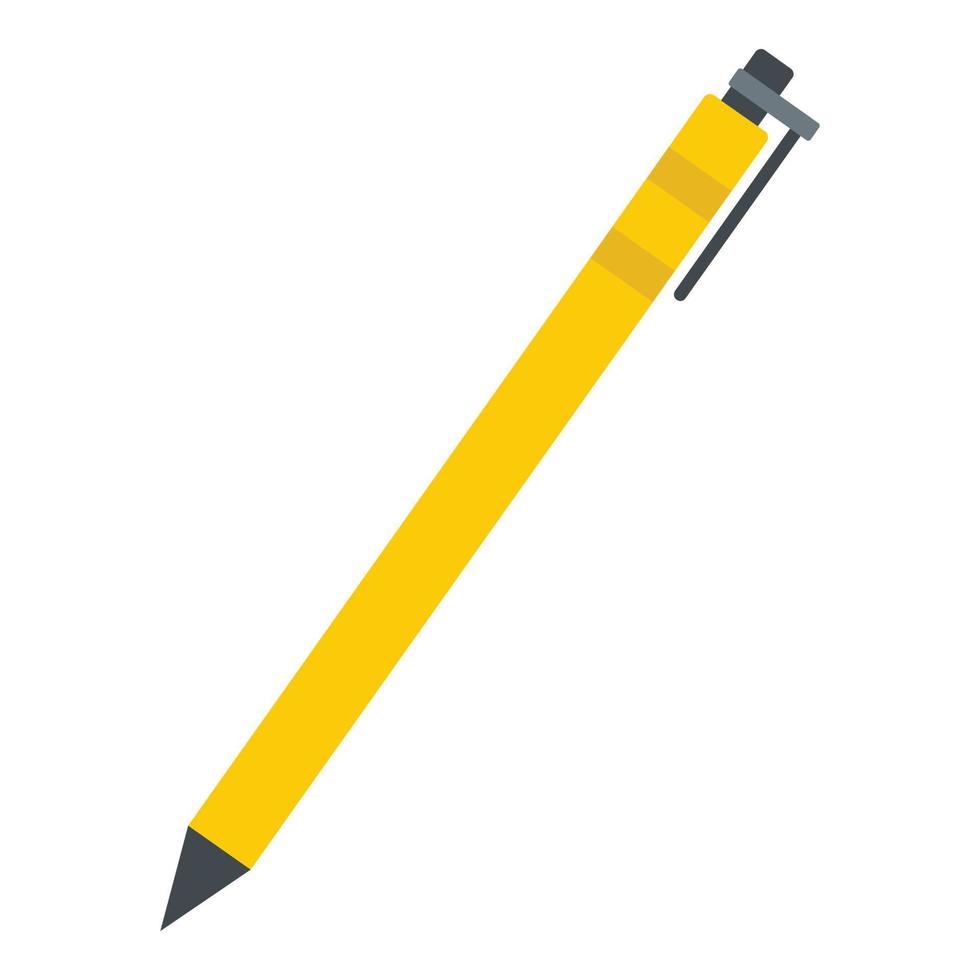 Yellow pen icon, flat style vector